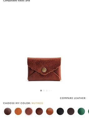 Portland Leather Nutmeg mini daisy leather wallet